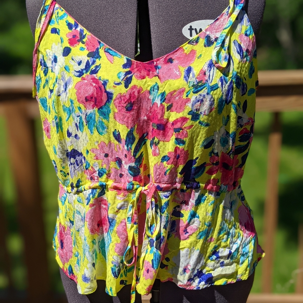 Forever21 Floral Tie-Strap Top